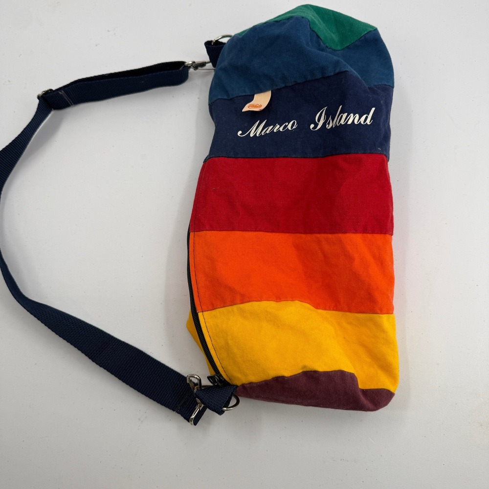 Marco Island Small Duffle Bag‎ Unisex Multicolor Rainbow Shoulder Strap Canvas
